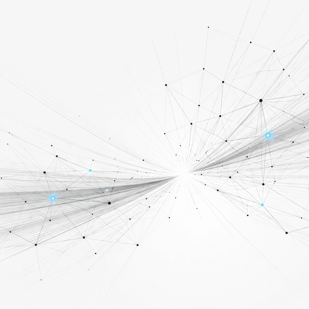 インターネット最先端技術のネットワークを表す抽象的なビジュアル